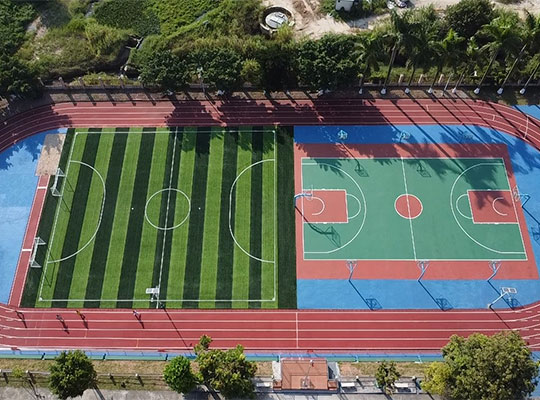 江门致和学校硅PU、混合型喷颗粒跑道